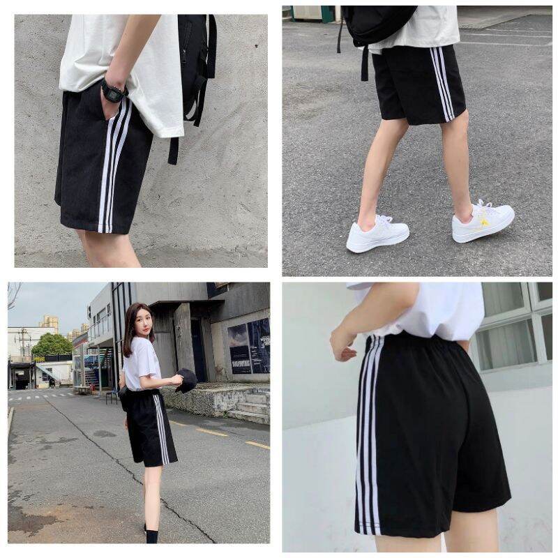 [HCM]Quần short 3 sọc nam nữ 40-100kg unisex bigsize
