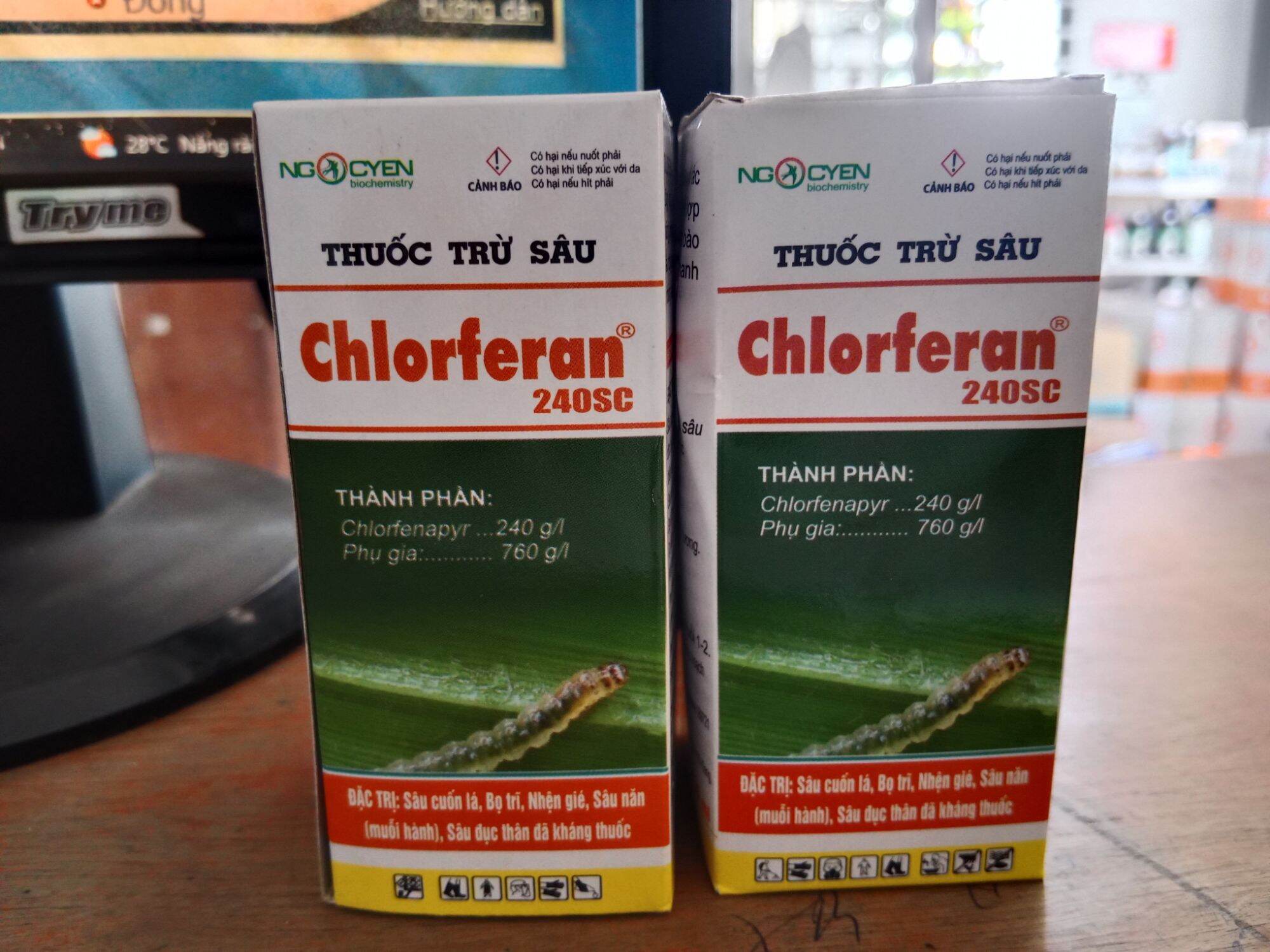 Chai Chlorferan 240SC 60ml - Ngọc Yến- sâu cuốn lá, bọ trĩ, nhện, muỗi hành, sâu đục thân đã kháng thuốc