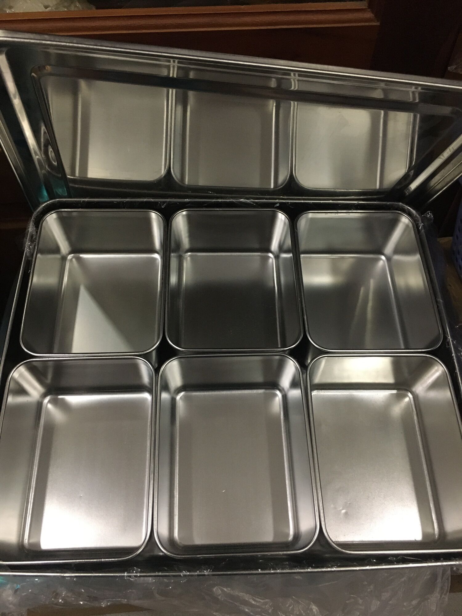 Khay đựng topping 8 ngăn inox 304