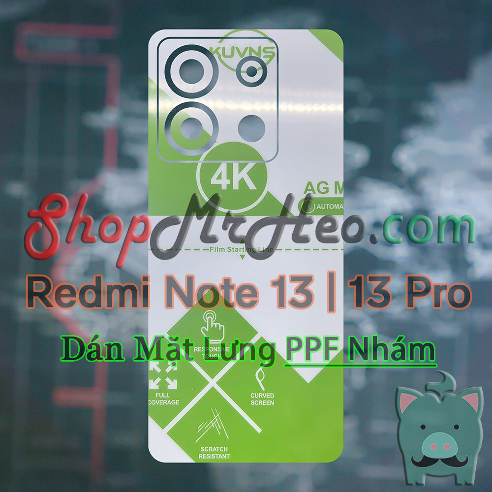 Dán dẻo ppf full sau lưng viền redmi note 13 pro 5g - ppf 4 lớp dễ dán