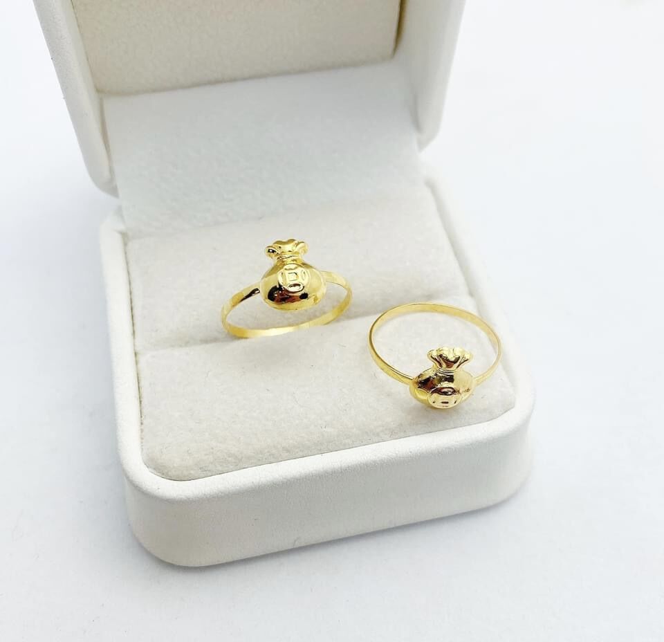 Nhẫn túi tiền vàng tây nhẹ nhàng may mắn tài lộc đong đầy - NomiShop