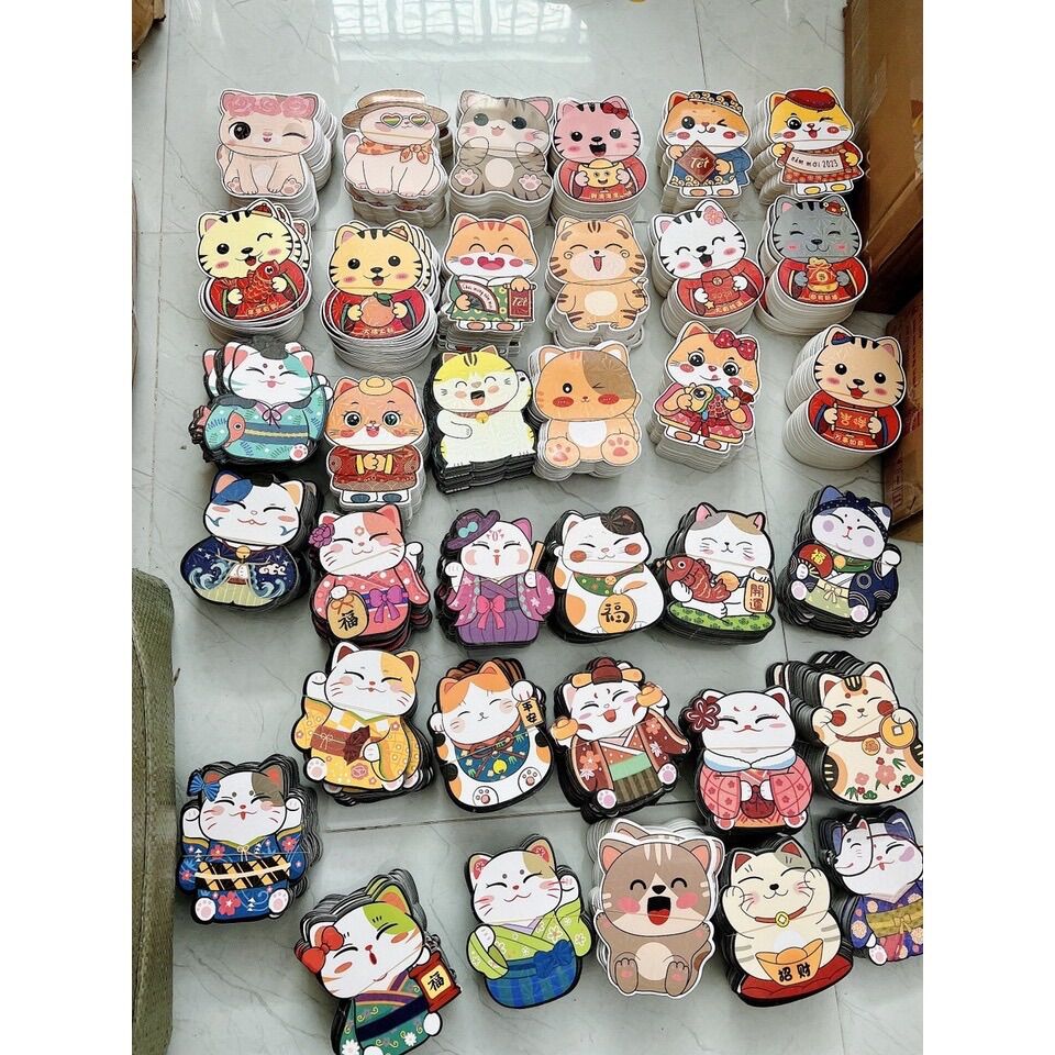 [Set 10 bao] Bao Lì Xì Chibi Hình Con Mèo Tết 2023