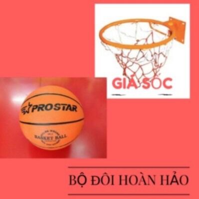 combo lưới vành đường kính 50cm + bóng rổ số 7