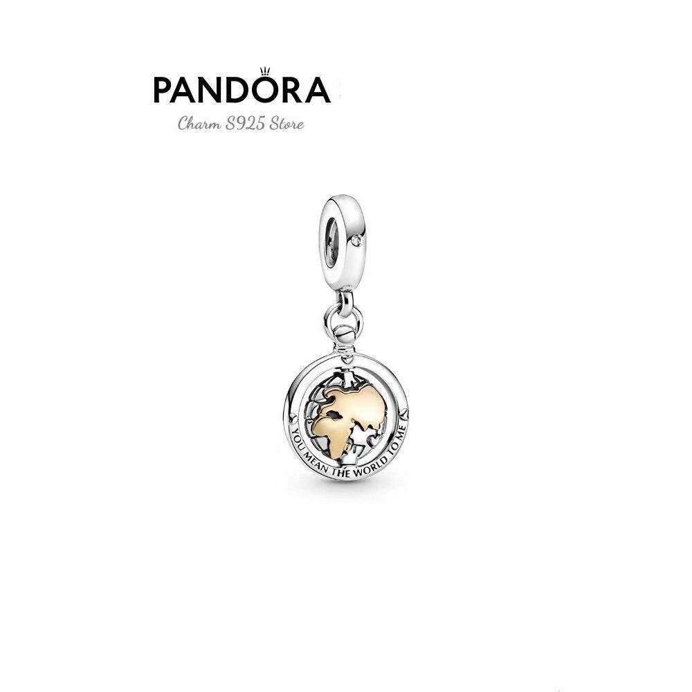 CHARM PAN ALE TREO TRÁI ĐẤT VÀNG TRẮNG BẠC S925