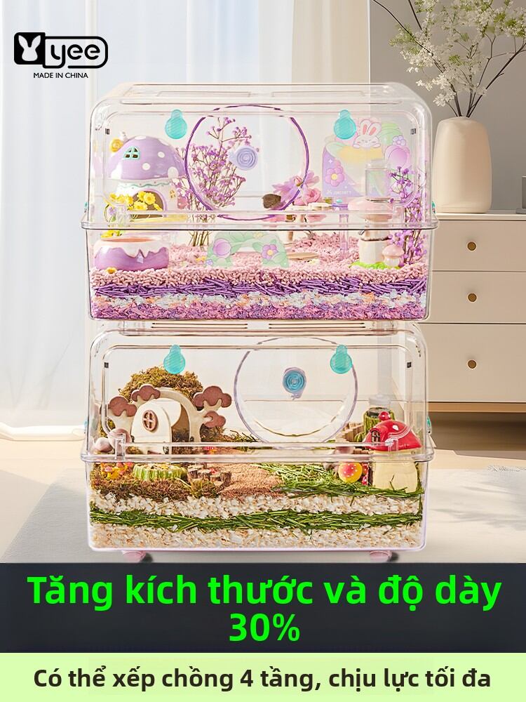 yee | Extra Large Acrylic Transparent Hamster Cage for Golden Hamsters - 8