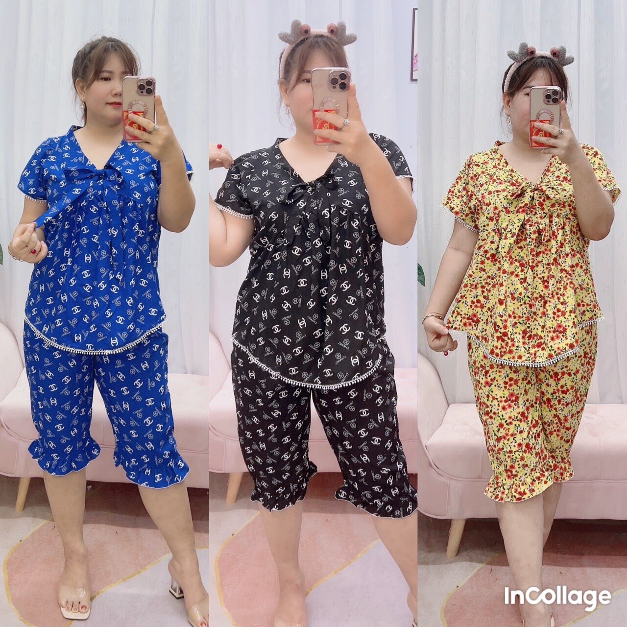 Bộ lững mặc nhà chất lụa bigsize nữ 68kg đến 95kg