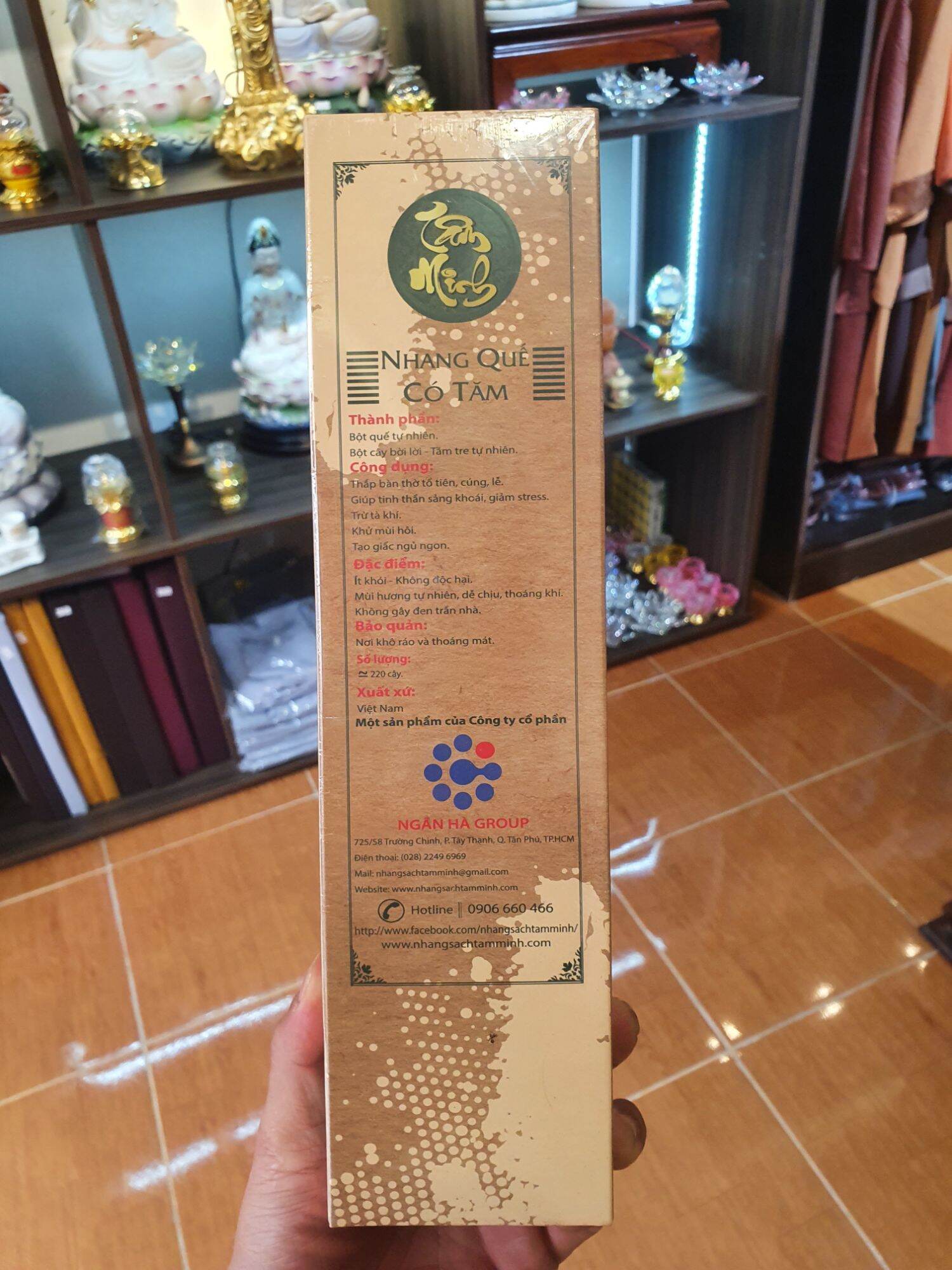 Nhang Quế Tâm Minh hộp 500g (30cm, ~ 220 cây)