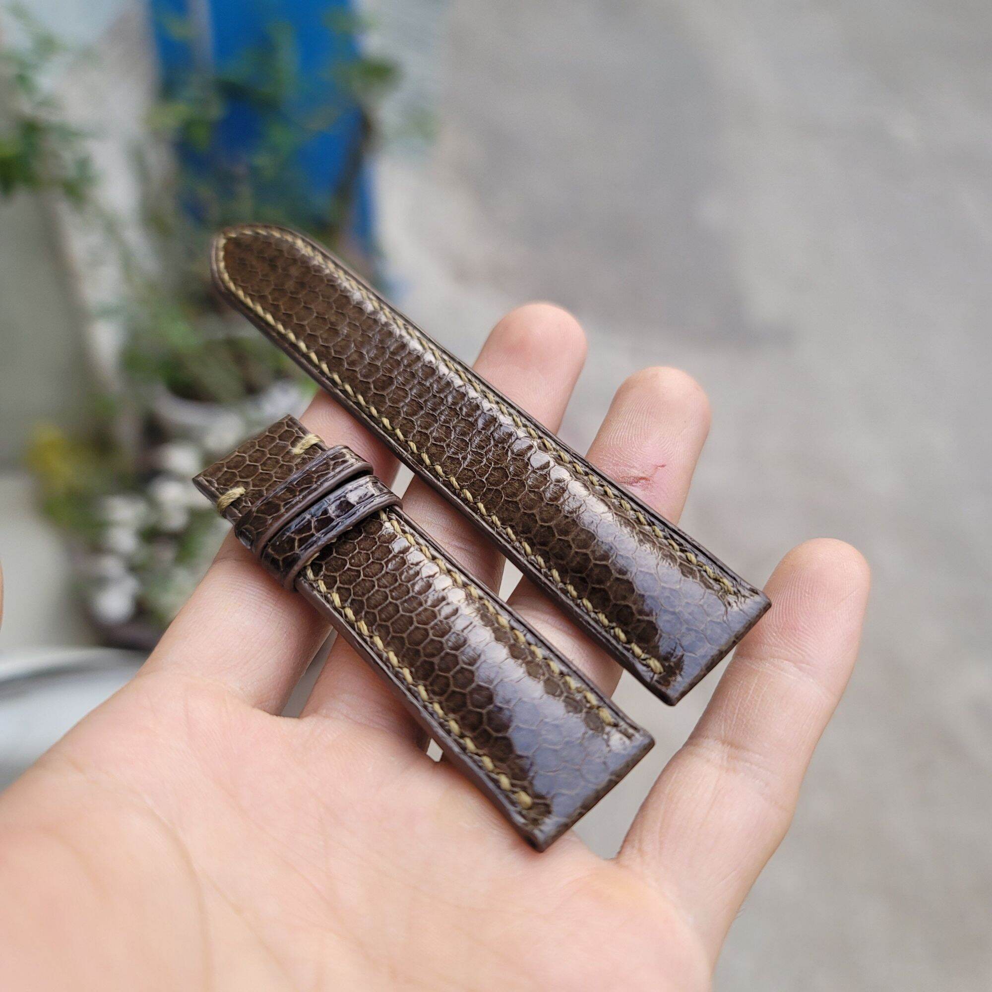 Handmade - Dây đồng hồ da rắn biển