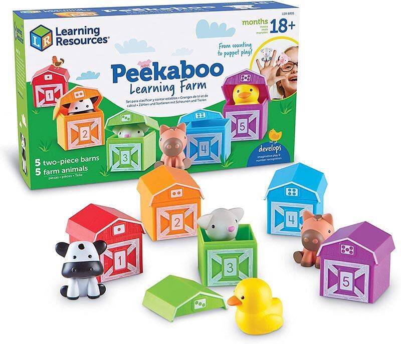 Bộ đồ chơi luyện vận động tinh và phân loại - peekaboo learning farm