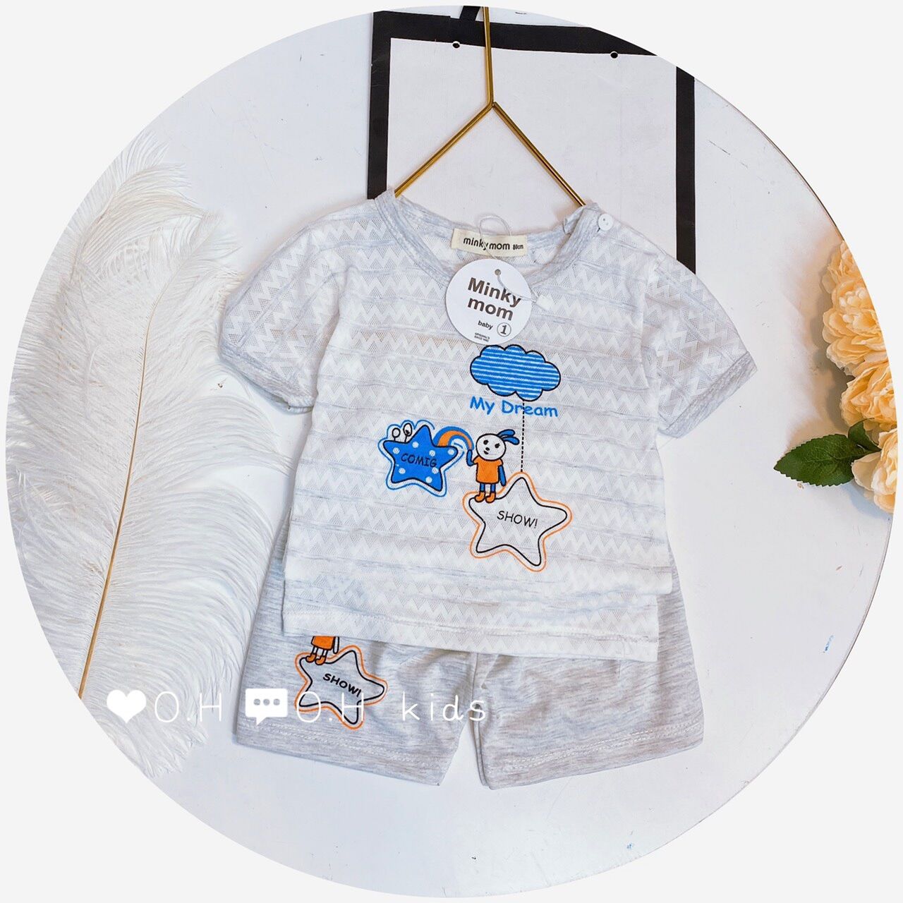☘️☘️Bộ Minky Mom thông hơi 7-16kg☘️☘️