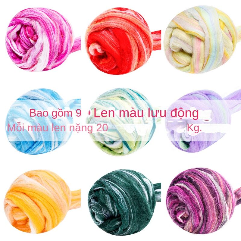 KRABALL 9pcs Colorful Felting Wool For Needle Felting Handmade Doll Making Felt Woll Fibre Roving DIY Craft Accessories Tool
