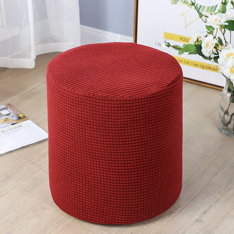 Round Leather Pier Seat Cover Square Sofa Chair Cover Cover Thickened Four Seasons All Surrounded Fabric Small round Stool Cushion Square Block Cover