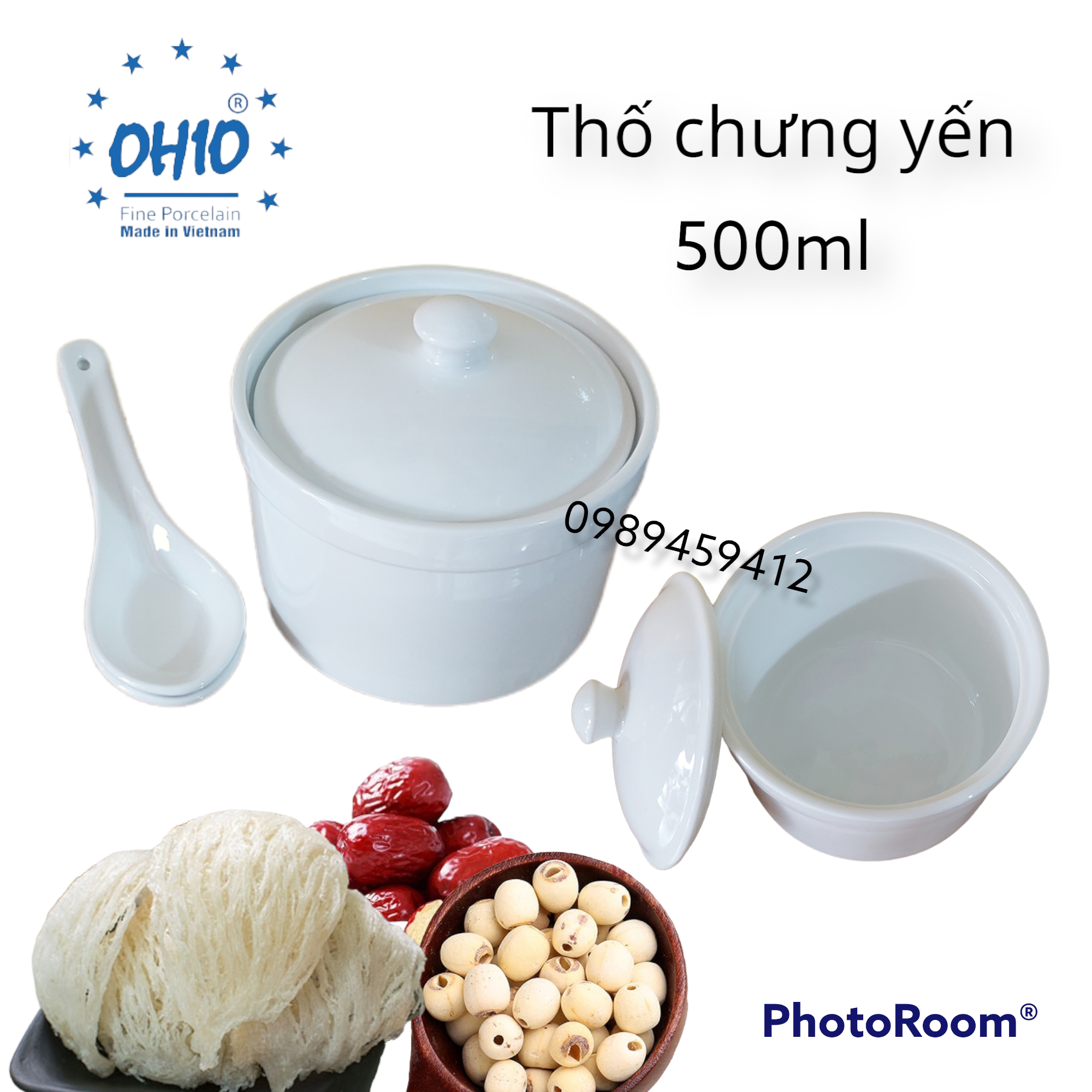 Thố chưng yến gốm sứ Ohio 500ml