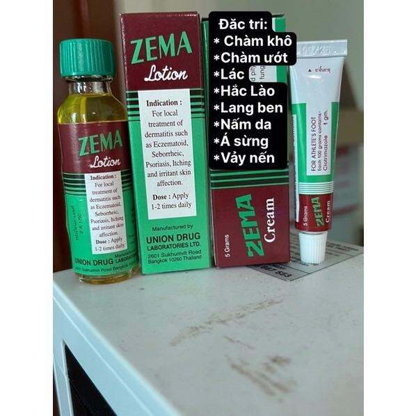 Lotion và kem bôi ngứa da Zema Thái Lan (lotion 15ml, kem 5g)