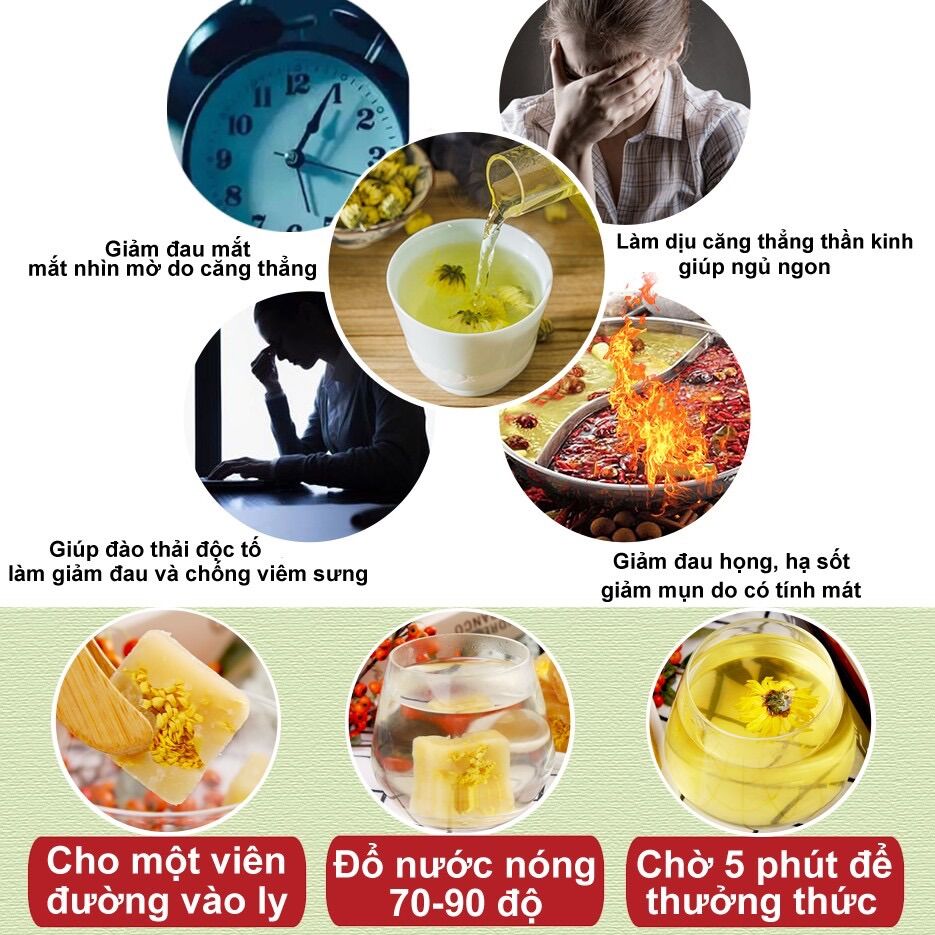 [COMBO 20 VIÊN] TRÀ HOA ĐƯỜNG PHÈN- ĐƯỜNG ĐEN NGŨ VỊ