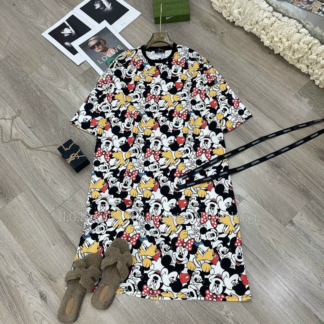 váy nữ dáng xuông rộng oversize chuột mickey