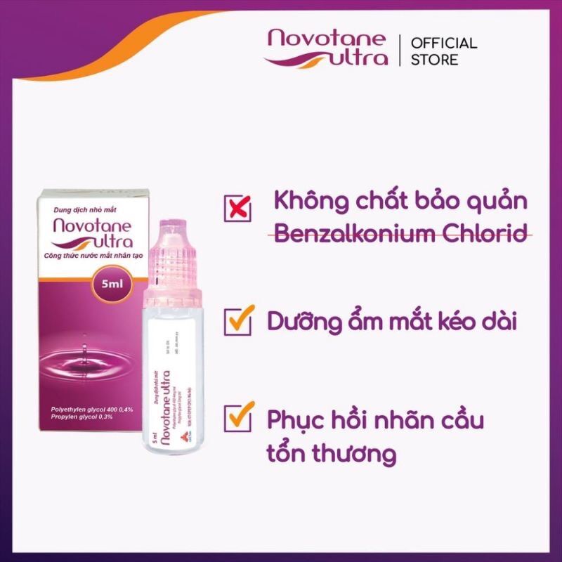 [HCM]Nước mắt nhân tạo Novotane Ultra - 5ml