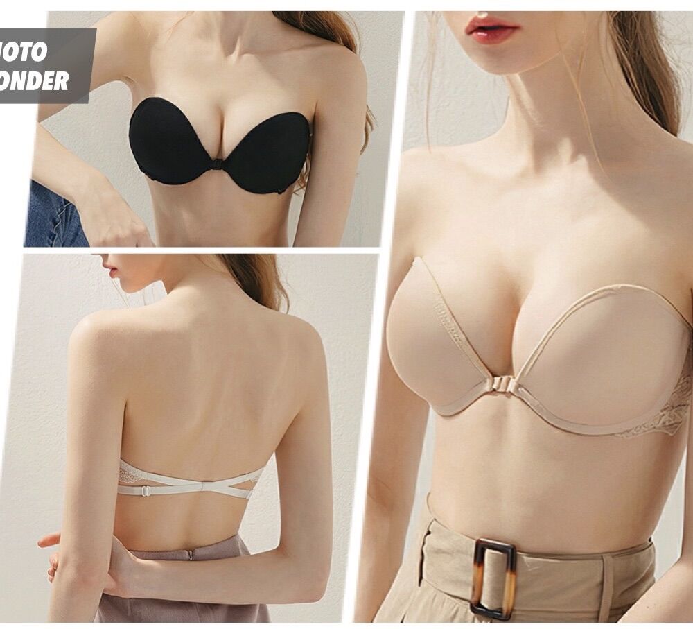Áo ngực không dây, áo cup ngực, áo lót không dây chống tụt có móc cài trước hàng cao cấp