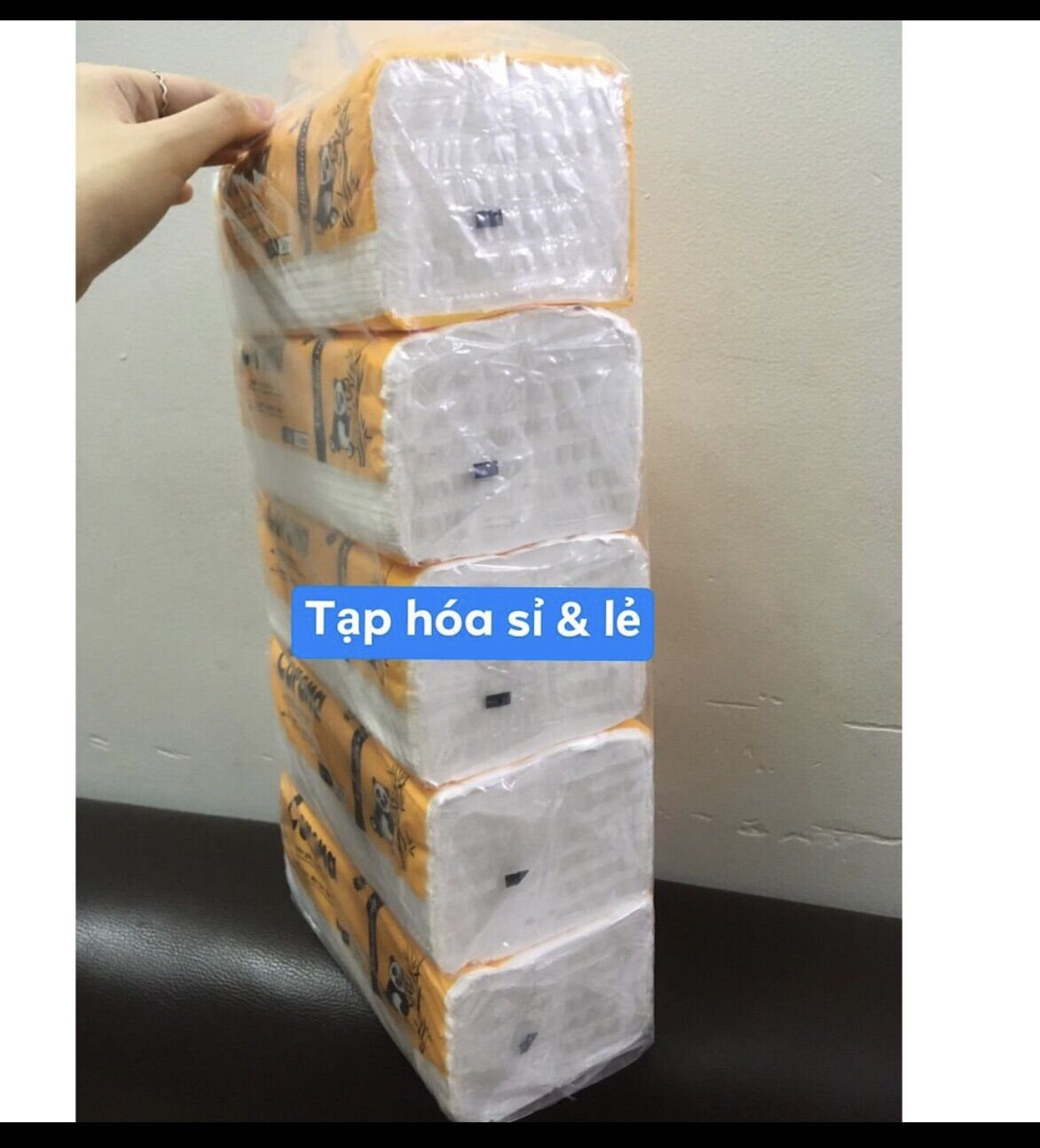 Combo 5 bịch giấy ăn rút gấu trúc corona (1 bịch 500 tờ)