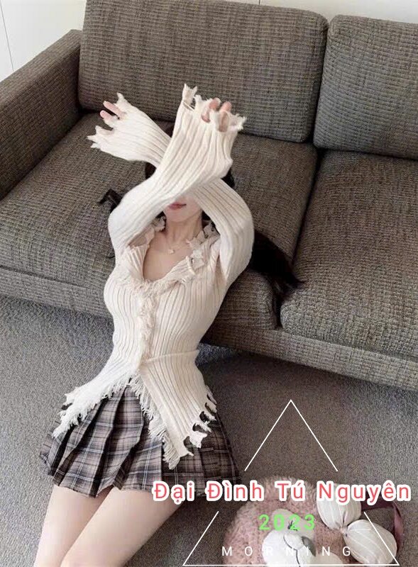 Áo len gân tay dài tua rua hàng QC loại 1