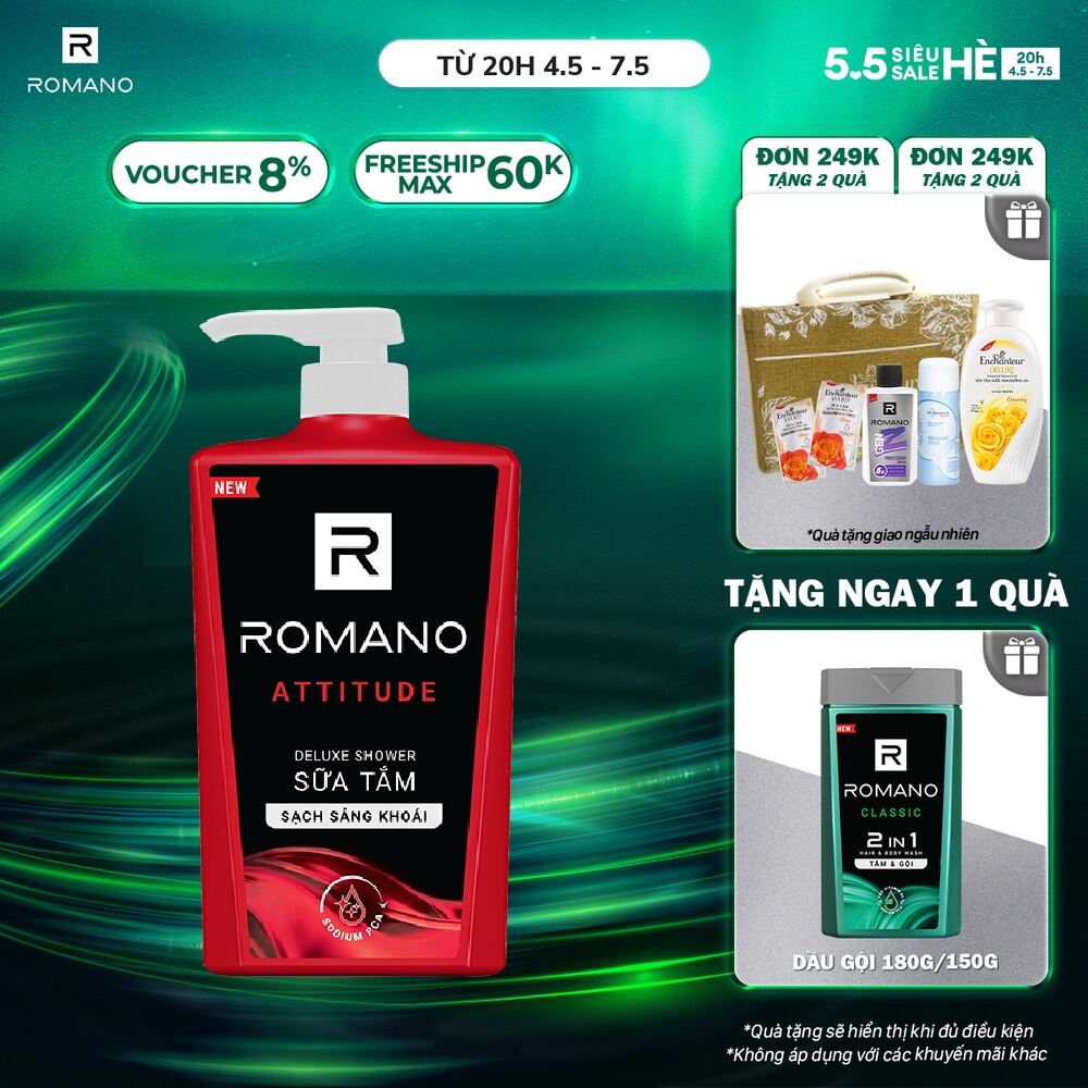Sữa tắm hương nước hoa Romano Attitude 650g