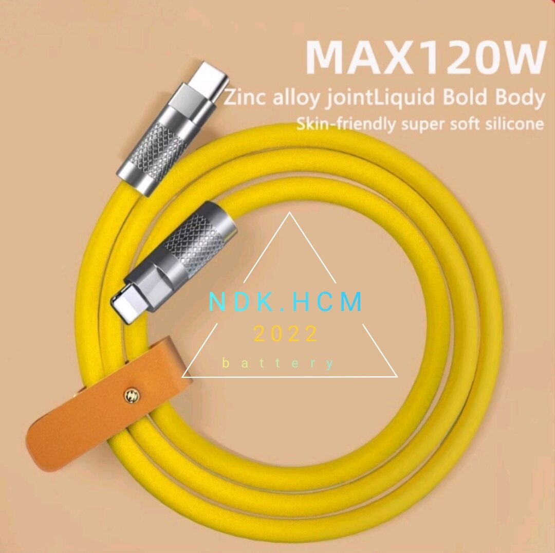 Cáp sạc siêu nhanh 120w 6A. cáp mập bằng silicon siêu bền