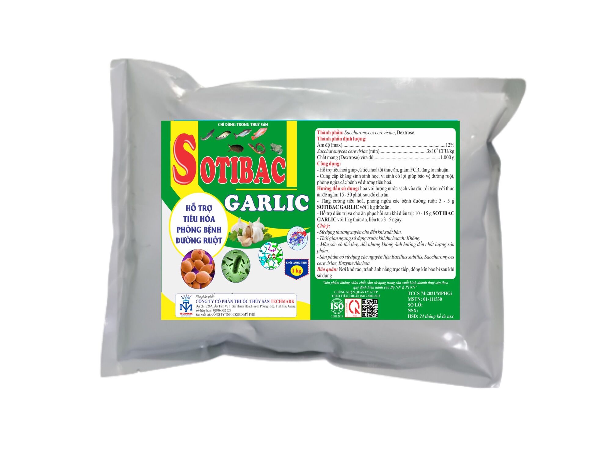 Men tỏi men tiêu hoá cho cá lươn ếch baba gói 1kg