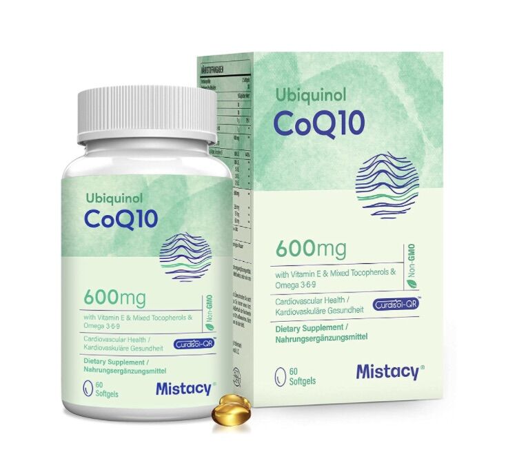 Mistacy ubiquinol 600mg - coq10 - dạng active của coq10 - hấp thu nhiều và nhanh hơn coq10 60viên usa