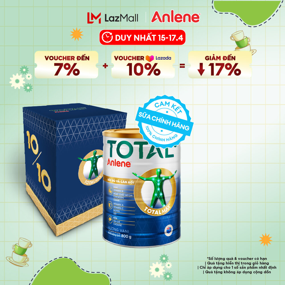 [Voucher giảm đến 26%]Quà Tặng - Sữa Bột Bổ Sung Dinh Dưỡng Anlene Total 10 Lon 800G