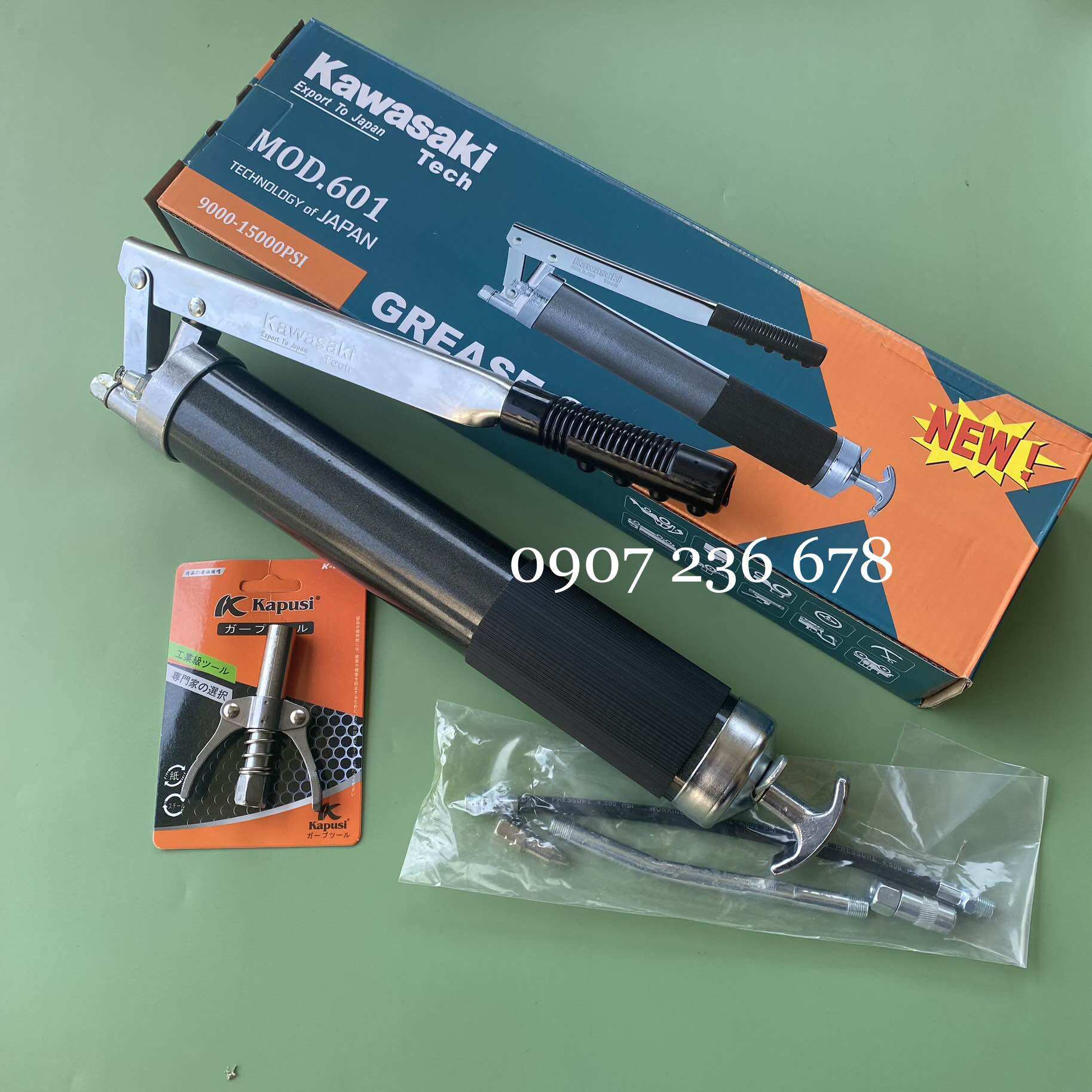 Bơm mỡ cầm tay 600cc, bơm mỡ bò