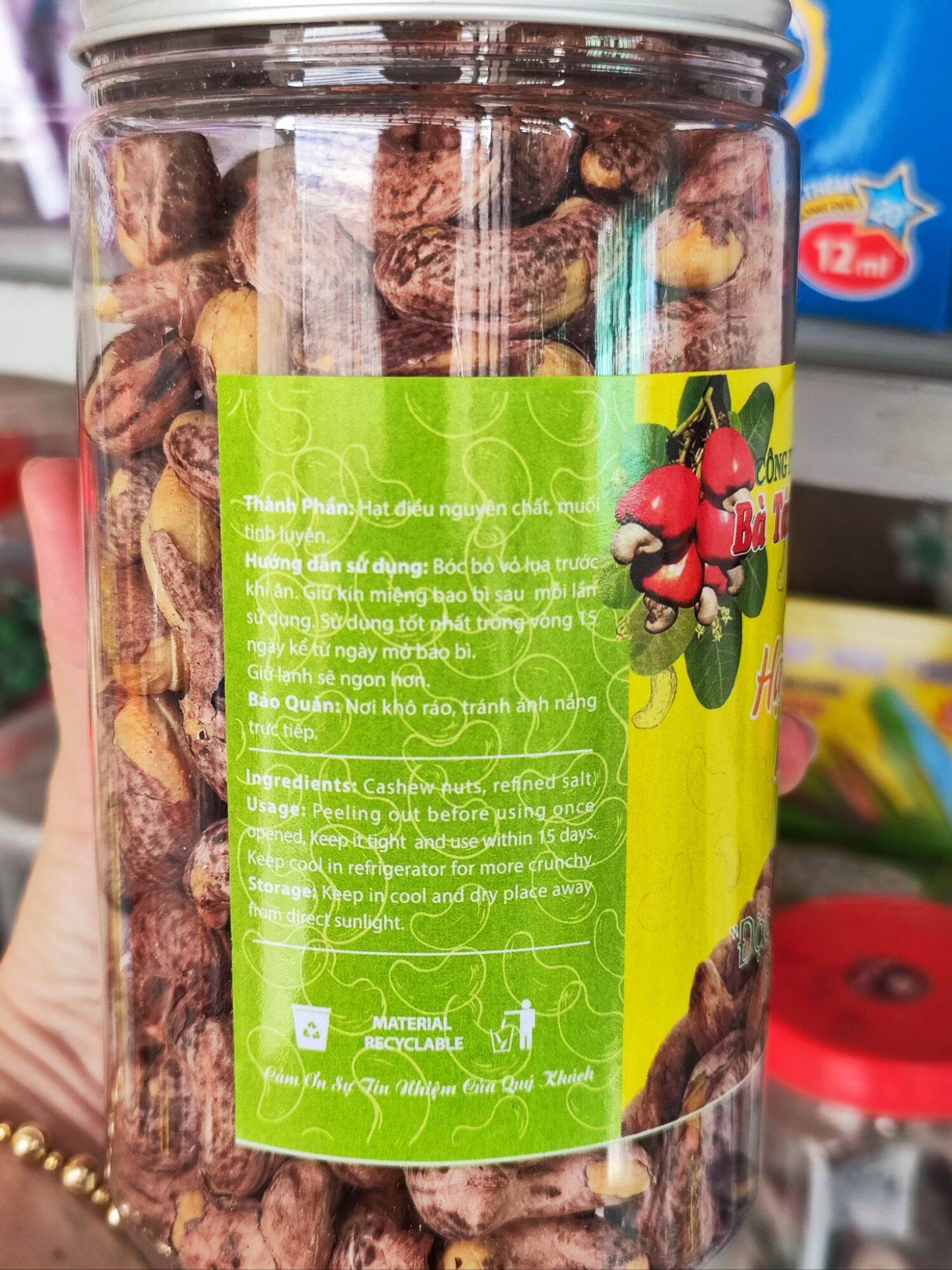 Hạt điều Bà Tám Bình Dương dạng pet 500gr