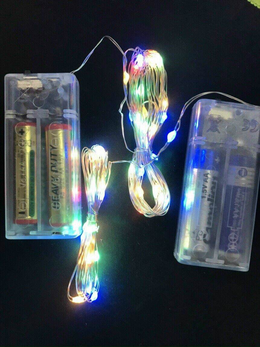 Dây đèn led đom đóm đủ màu 3m dùng pin AA không chớp
