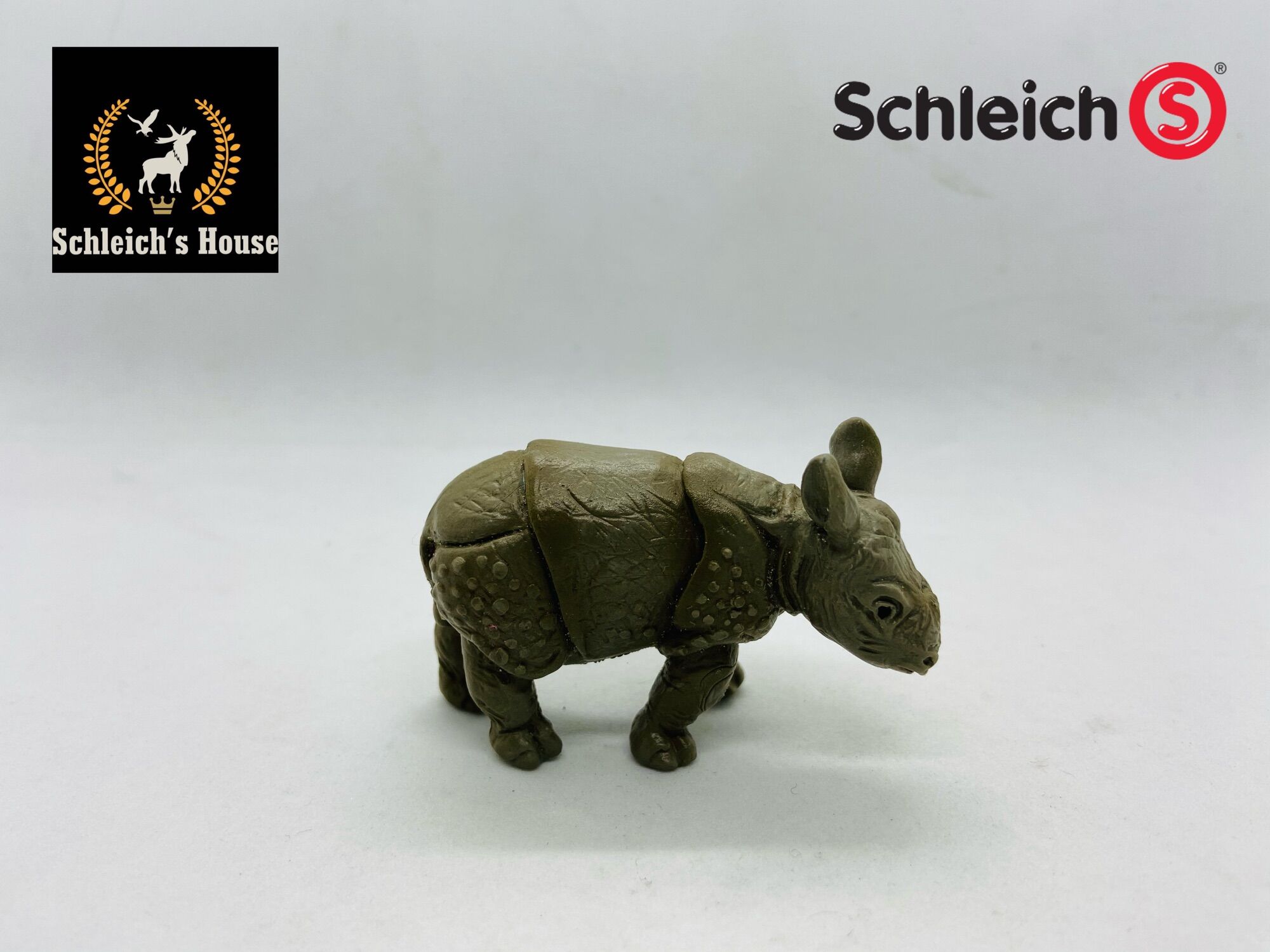 Mô hình động vật Schleich chính hãng Tê giác ấn độ con 14130 - Schleich House
