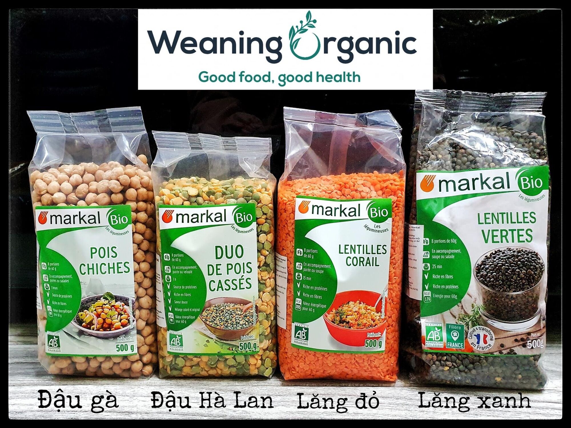 [Nguyên gói] Đậu Hạt hữu cơ cho bé ăn dặm Markal nhập khẩu Pháp
