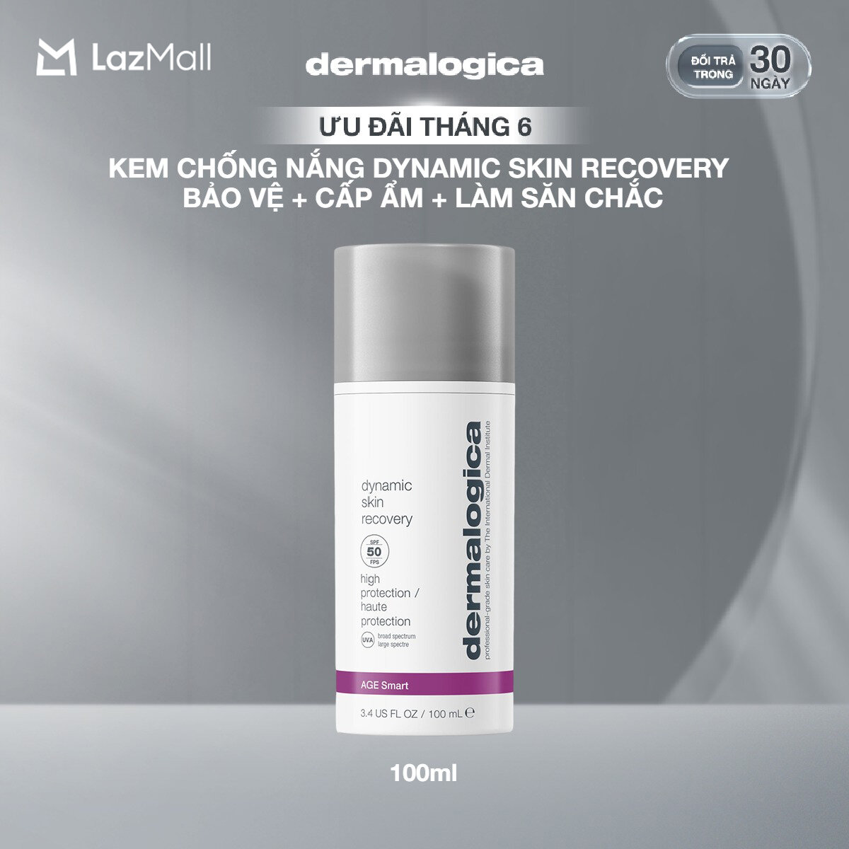 Kem chống nắng 3 in 1 Dermalogica Dynamic Skin Recovery SPF50 Jumbo Size 100ml