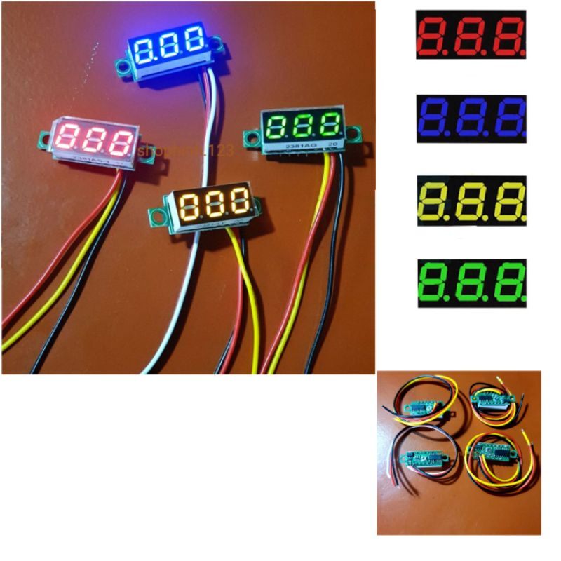 Vôn kế điện tử mini 0.28 inch 3 dây .3,5v-30v
