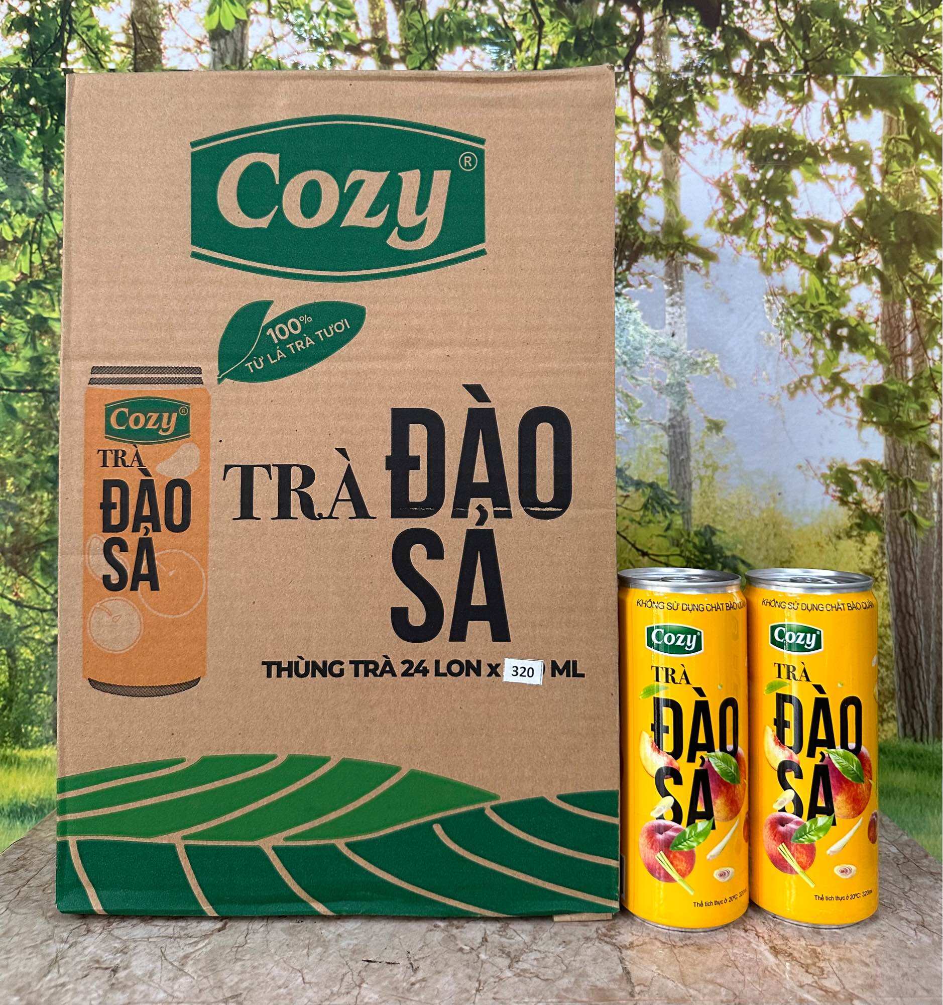 1 thùng trà đào sả cozy /24 lon *320ml