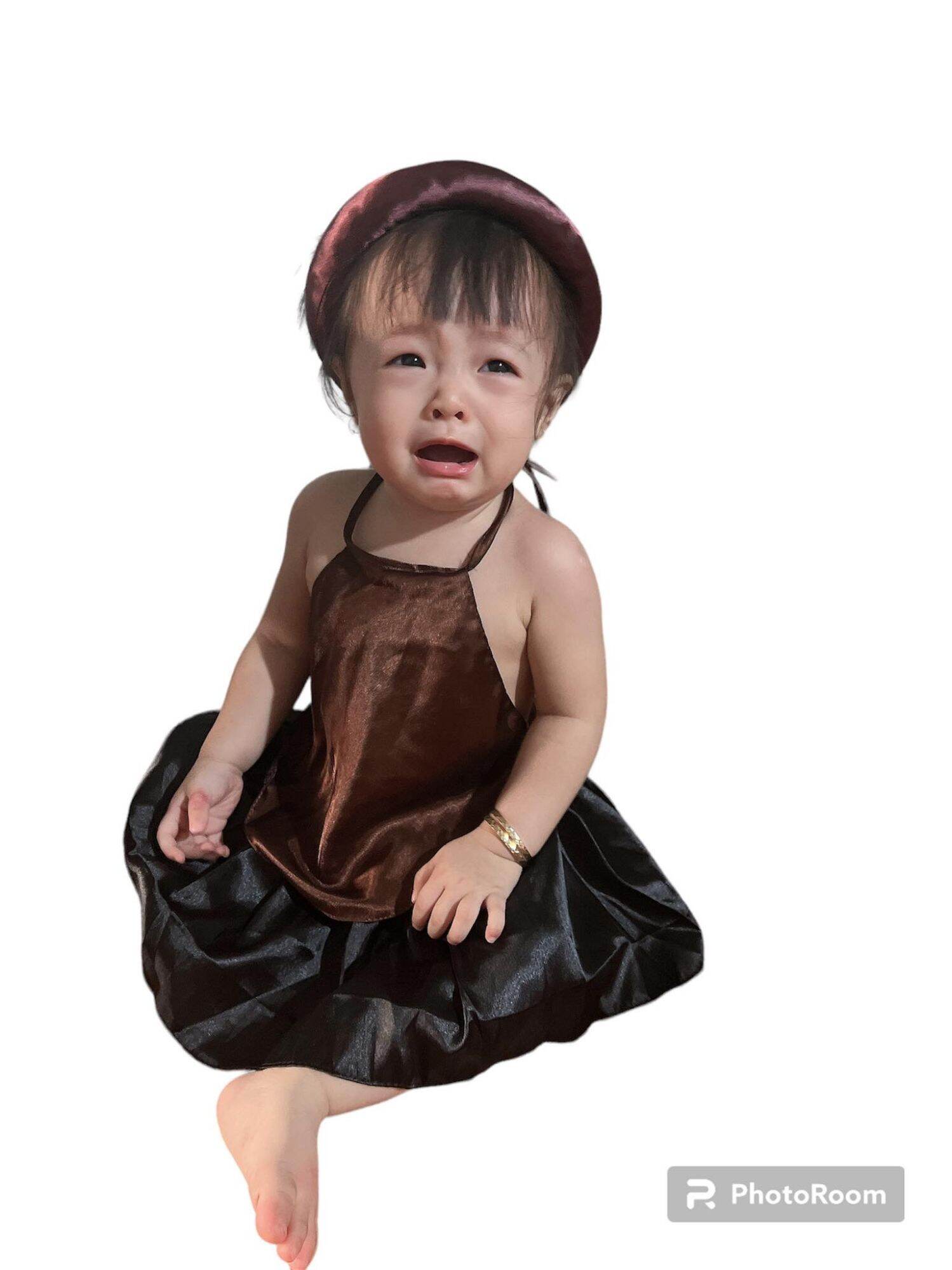Yếm đào bé gái kèm mấn vải lụa mềm mịn size 7 - 27ky