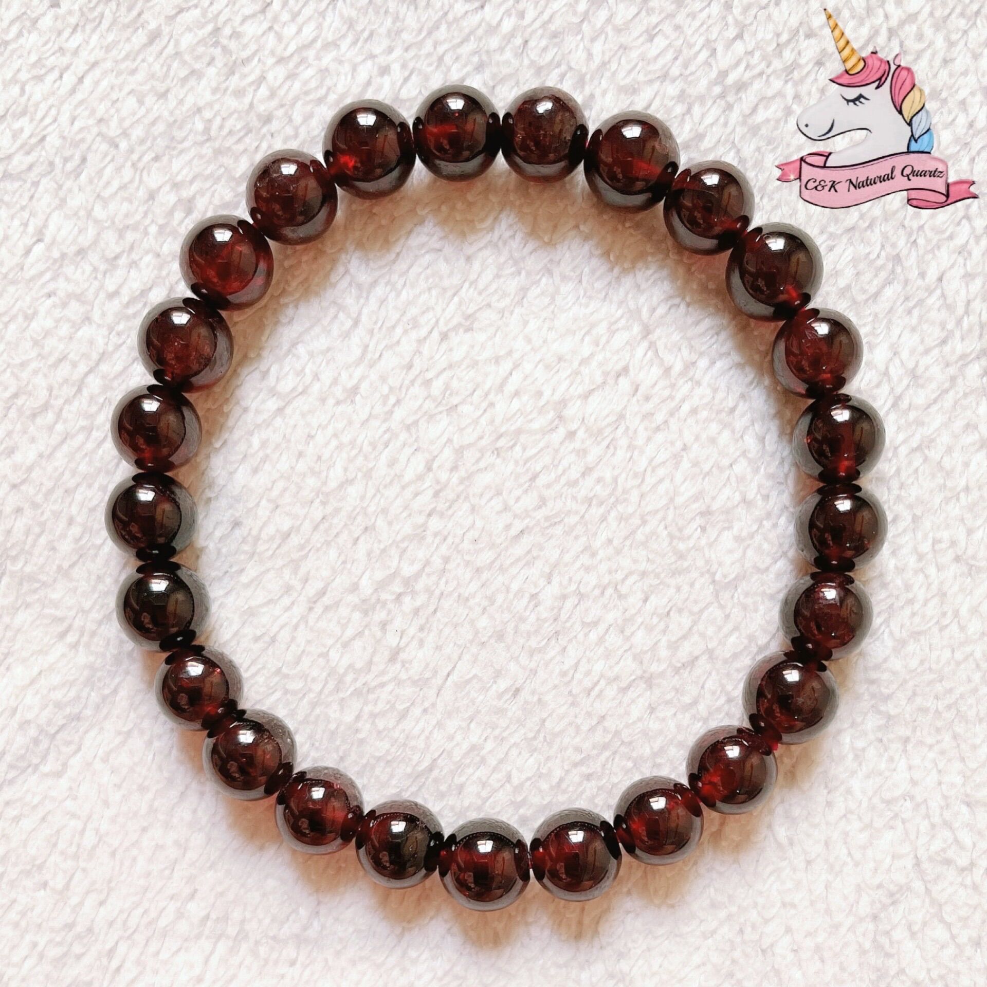 Ngọc hồng lựu/ garnet/ 7-11mm/ thạch anh thiên nhiên 100%/ vòng đá phong thủy