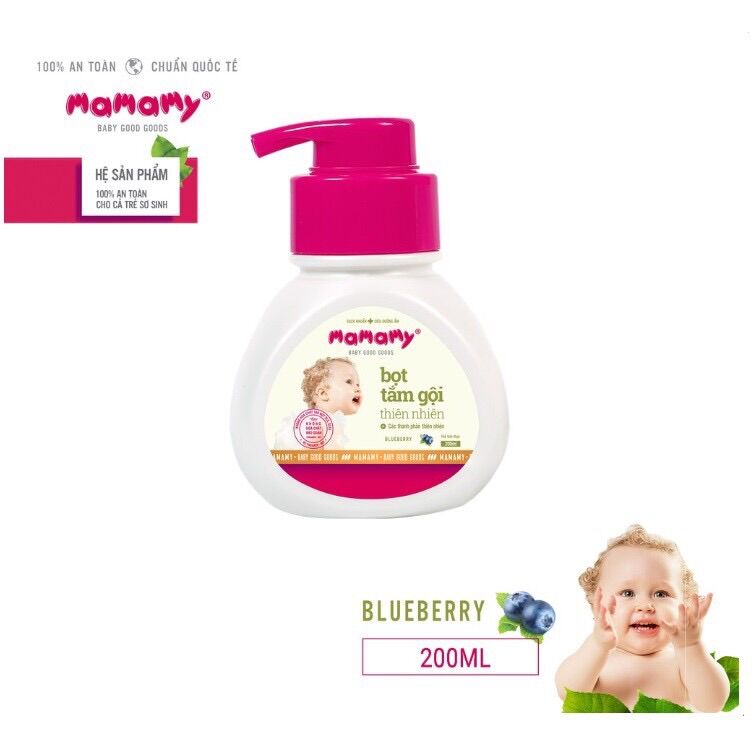 BỌT TẮM GỘI MAMAMY AN TOÀN CHO BÉ 200ml
