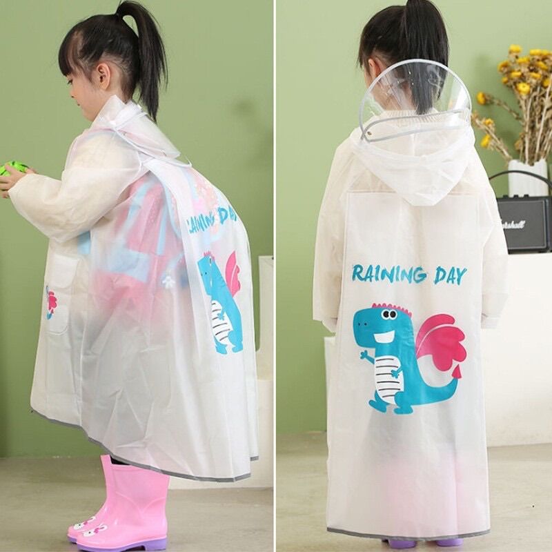 Áo mưa cho bé form rộng đeo được balo (Hàng có sẵn)