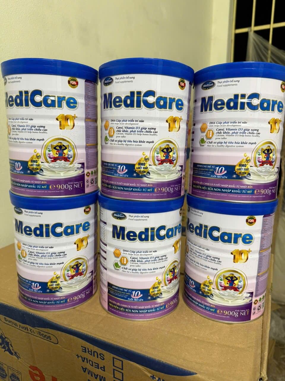 Sữa bột MediCare hộp 900g thương hiệu MediCare, dành cho trẻ từ 10 tuổi trở lên