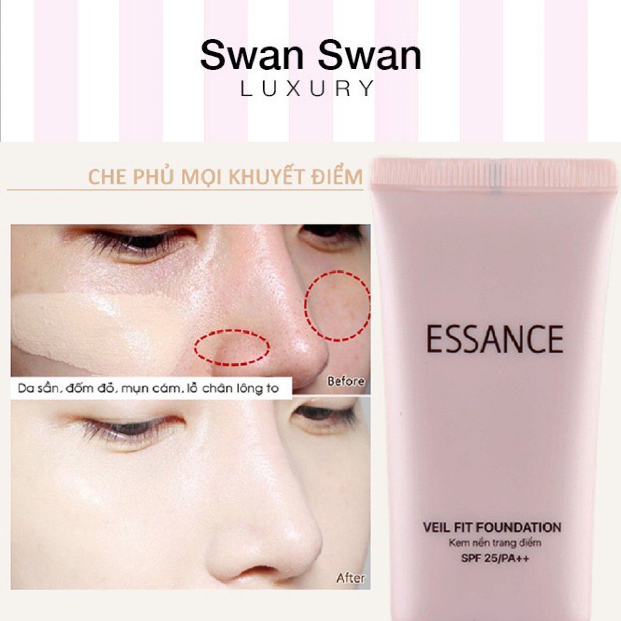 Kem Nền Dưỡng Da Trắng Mịm Essence Hàn Quốc 30ml