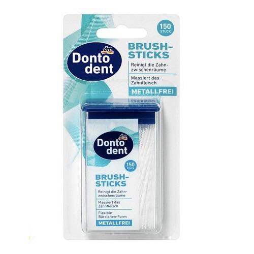TĂM NHỰA XỈA RĂNG NHA KHOA #DONTODENT THIẾT KẾ 2 đầu nhựa và lông - 150 tăm
