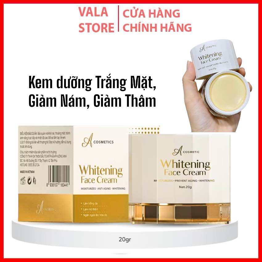 [Chính Hãng] Kem Face Pháp Chính Hãng Acosmetics Dưỡng Trắng Da Giảm Thâm Nám Tàn Nhang Dưỡng Ẩm Chăm sóc Da mặt Chống Nắng Chống Lão Hoá Whitening Face Cream 20 g