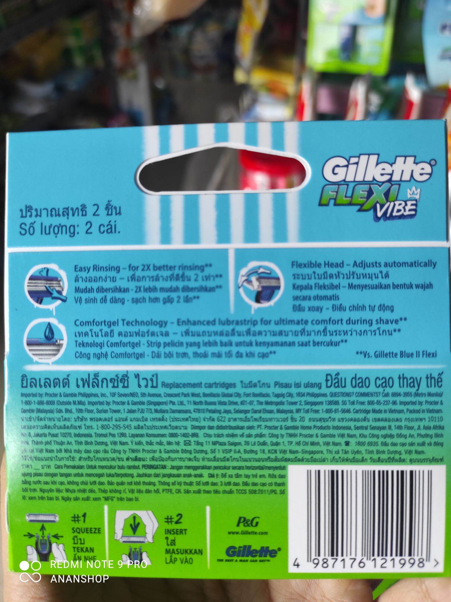 Dao cạo Gillette Flexi Vibe (vỉ 1 cán dao + 1 đầu dao cạo)