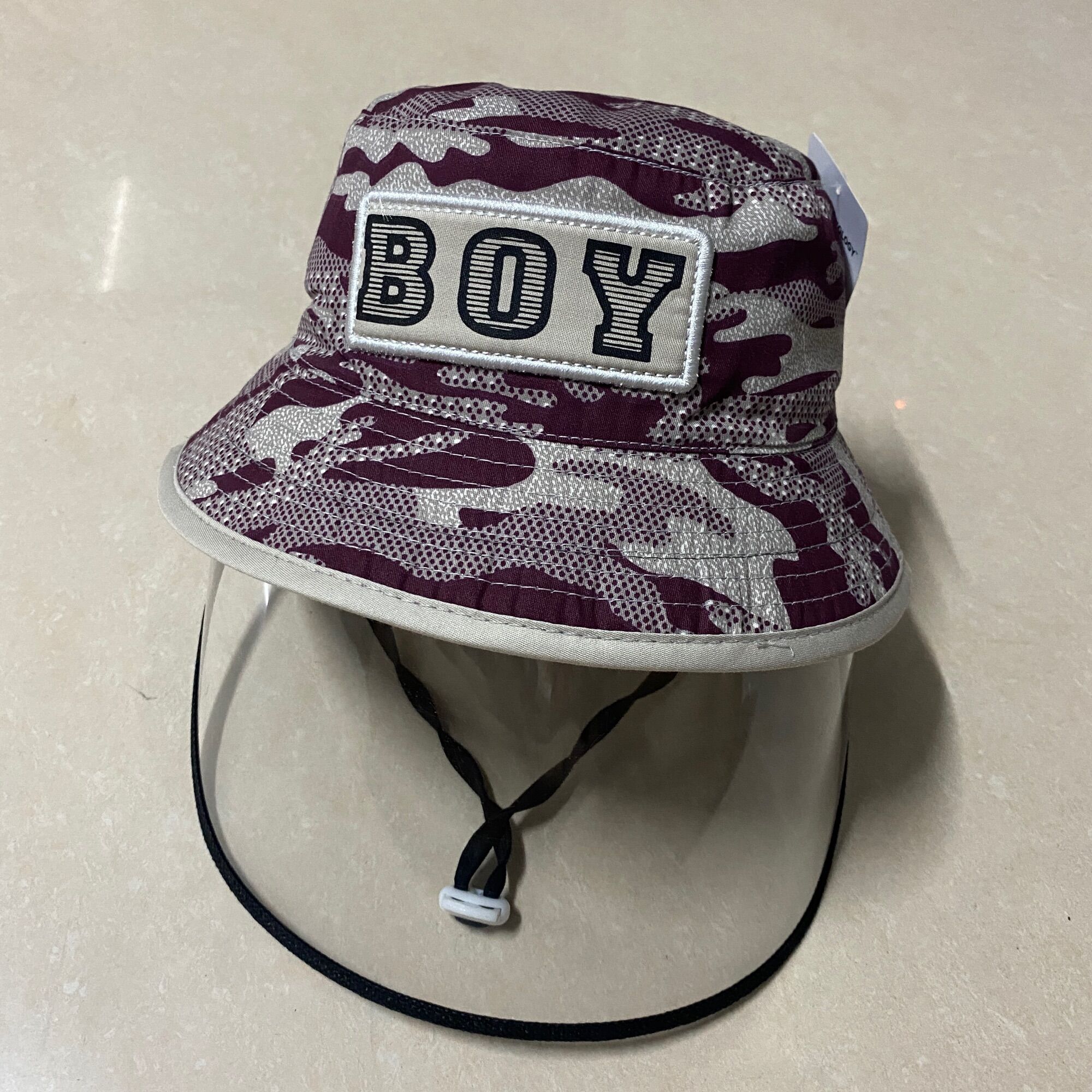 [ Bé 1-3 tuổi ] Mũ chống dịch THÊU BOY chống bụi cho trẻ em Nón chống giọt bắn cho bé trai