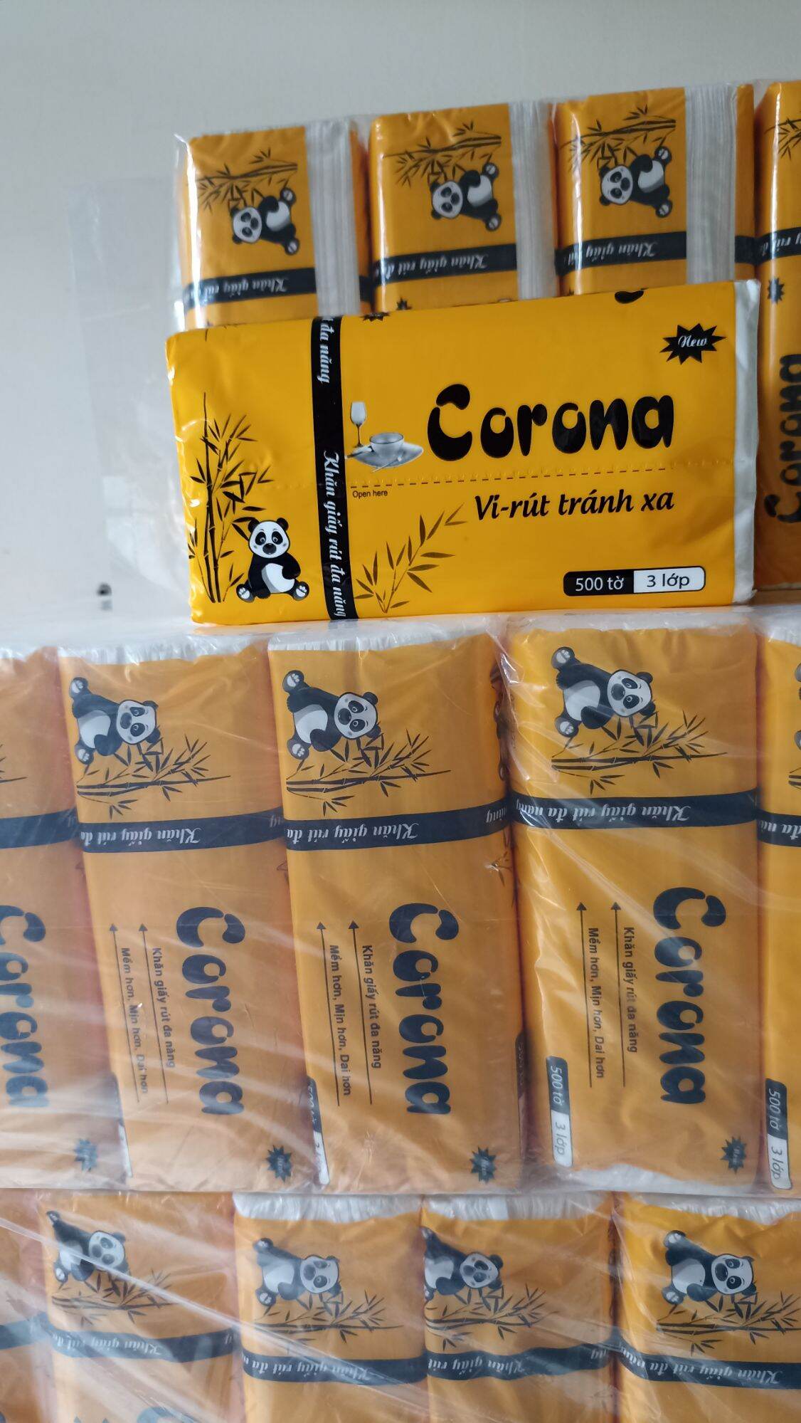 GIẤY RÚT LỤA CORONA 500 TỜ 3 LỚP MỀM,MỊN,D AI-GIẤY RÚT TRẮNG