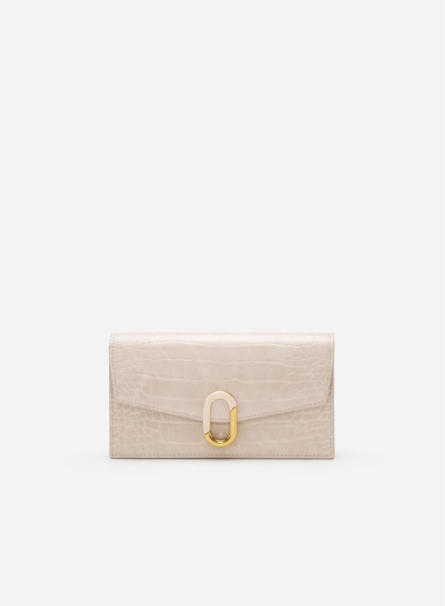 Túi Xách Nữ Vân Da Cá Sấu Khóa Marble Đính Kim Loại VASCARA - SHO 0179 - Màu Kem