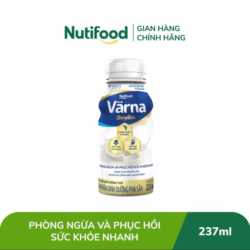 Thùng 24 chai sữa Varna Complete 237ml